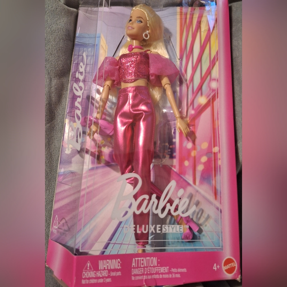 Barbie Deluxe Style Pink Metallic Pants Doll